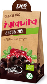 Brusinky v hořké čokoládě bez lepku BIO 60 g - DOTI